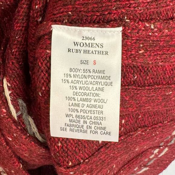 NWT WOOLRICH | Red Wide Ribbed Knit Wool Blend Zip Up Vest | Women's Small - Picture 8 of 9